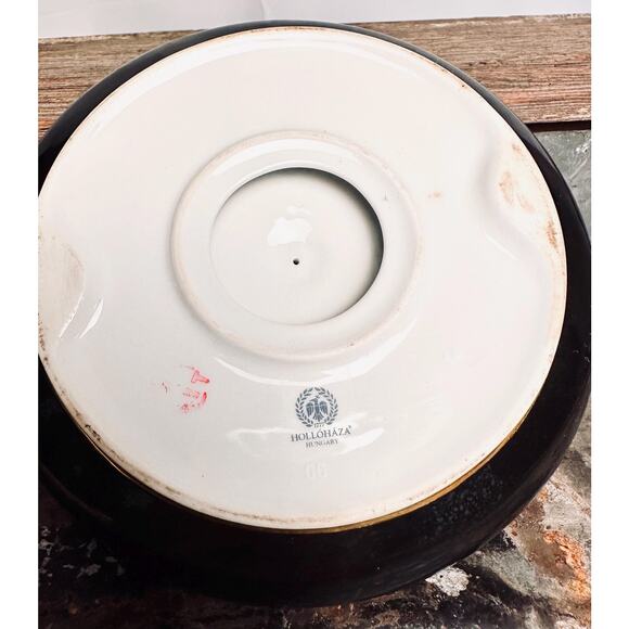 Beautiful HOLLOHAZA Hungary porcelain ashtray Surreal Portraits 6.5” - Picture 6 of 7